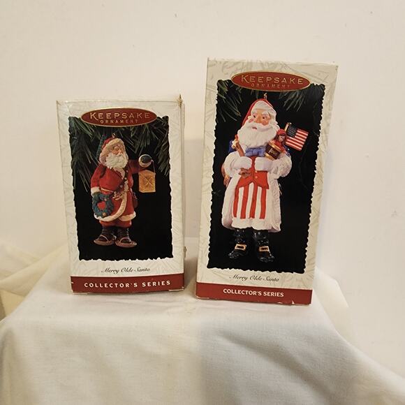 Lot 2 Hallmark Merry Olde Santa Ornaments 1994 #5 & 1996 #7 Ken Crow - Picture 8 of 8